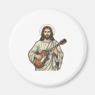 Imã Camisa de desenho de gravura de guitarrista sagrad