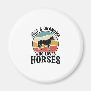 Imã Camisa de desenho de gravura vintage Avó ama caval