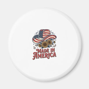 Imã Camisa de Desenho Patriótico de Cowboy Feita na Am