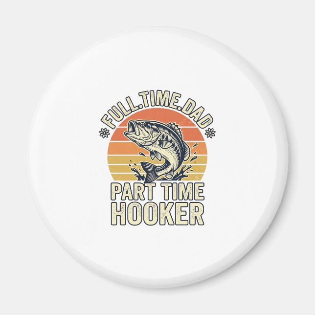 Imã Camisa de design de pesca engraçada para pai vinta (Frente)