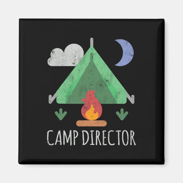 Imã Camisa de Diretor de Acampamento Divertida  (Frente)