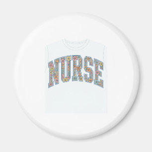 Imã Camisa de Enfermeira com Letras de Universidade Fl