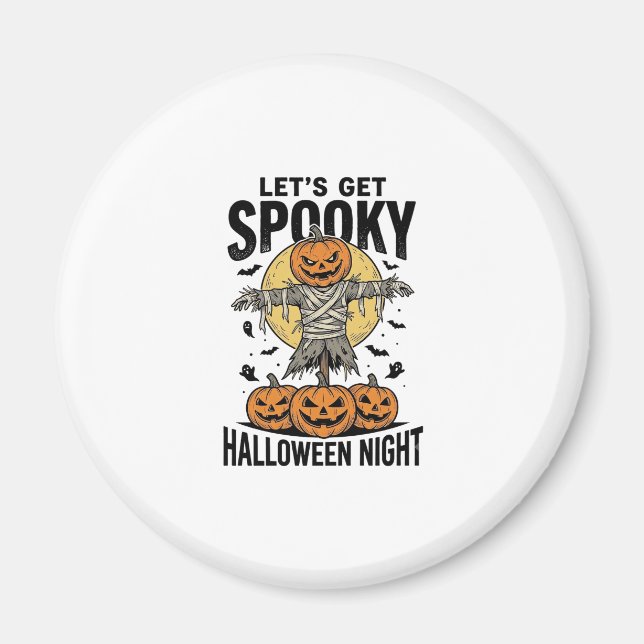 Imã Camisa de Espantalho de Abóbora Gráfico de Hallowe (Frente)