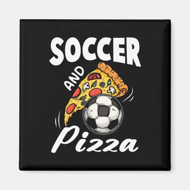 Imã Camisa de Futebol e Pizza Camisa engraçada de aman (Frente)
