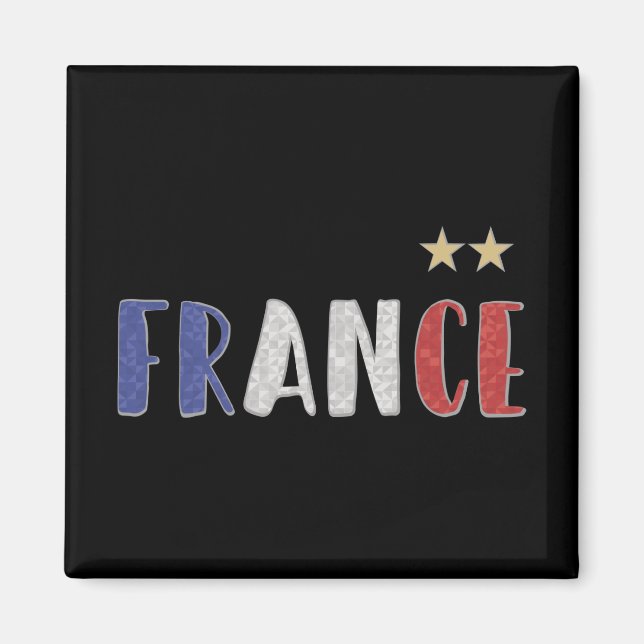 Imã Camisa de Futebol Fã da França Bandeira Francesa (Frente)