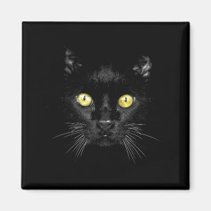 Imã Camisa de Gato Preto Olhos Amarelos Assustadores G