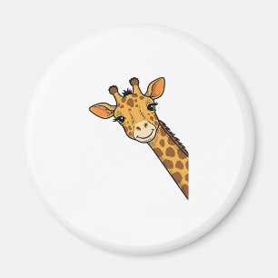 Imã Camisa de Girafa Olhando de Esquina com Desenho de