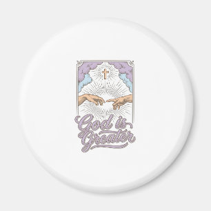 Imã Camisa de Gravura Vintage Cristã Deus É Maior_1