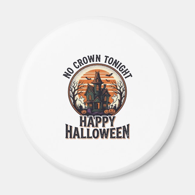 Imã Camisa de Halloween Assombrada Com Arte da Mansão  (Frente)