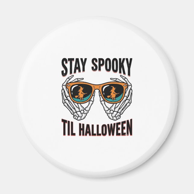 Imã Camisa de Halloween de Esqueleto com Óculos de Bru (Frente)
