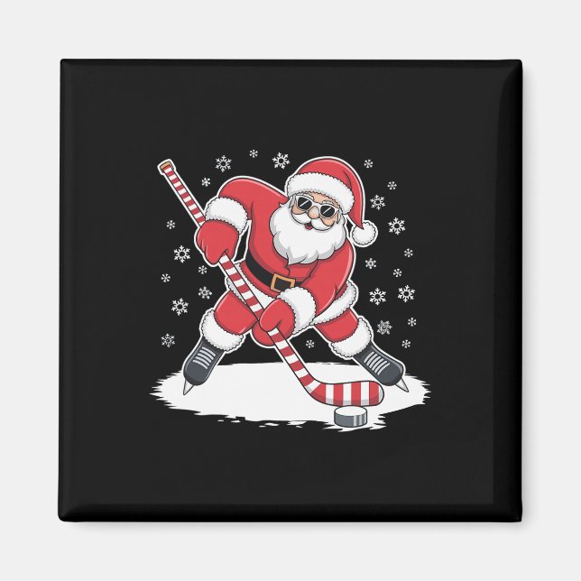 Imã Camisa de hóquei do Papai Noel  (Frente)