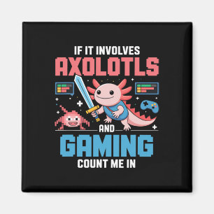 Imã Camisa de jogador de Axolote Kawaii para meninos e
