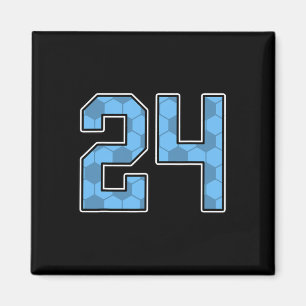 Imã Camisa de Jogador de Futebol Azul com Número 24