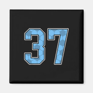 Imã Camisa de jogador de futebol azul padrão número 37
