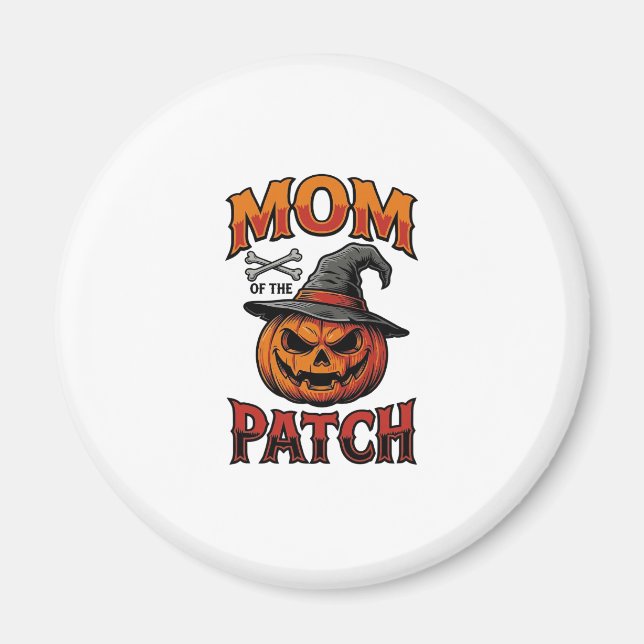 Imã Camisa de Mãe de Halloween Abóbora Ossos Arte Vint (Frente)