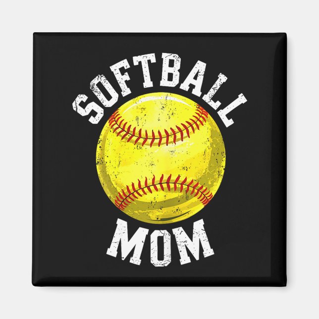 Imã Camisa de Mãe de Softball para Mulheres Amante de  (Frente)