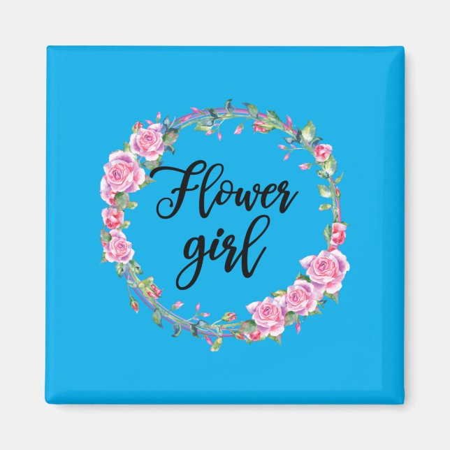 Imã Camisa de Menina de Flores Meninas Casamento Corre (Frente)