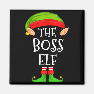 Imã Camisa de Natal da Família de Elfos Chefe Engraçad