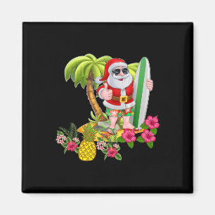 Imã Camisa de Natal em Julho Santa Havaiano Surf T Shi