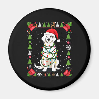 Imã Camisa de Natal Feia de Cachorro Boxer Branco Engr