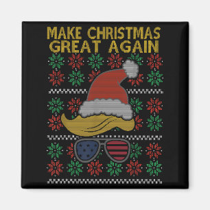 Imã Camisa de Natal Feia e Divertida Cabelo Trump Chap