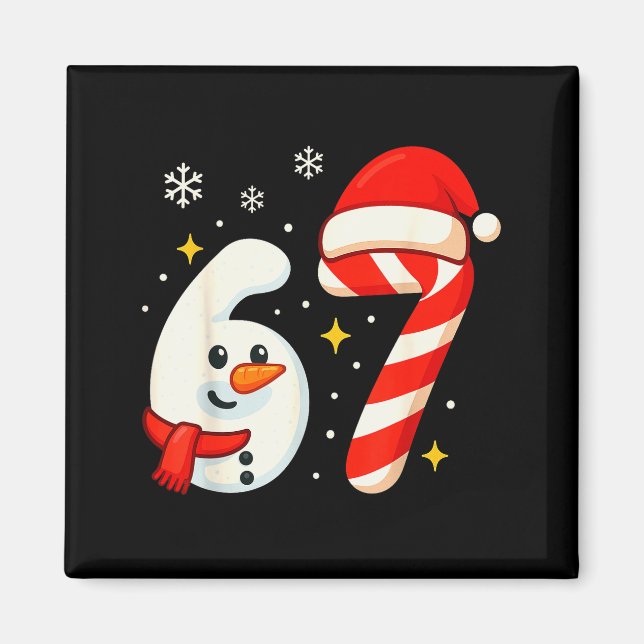 Imã Camisa de Natal Meme 6 7 67 Seis Sete Boneco de Ne (Frente)