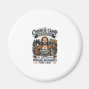 Imã Camisa de Nostalgia do Acampamento da Igreja Jesus