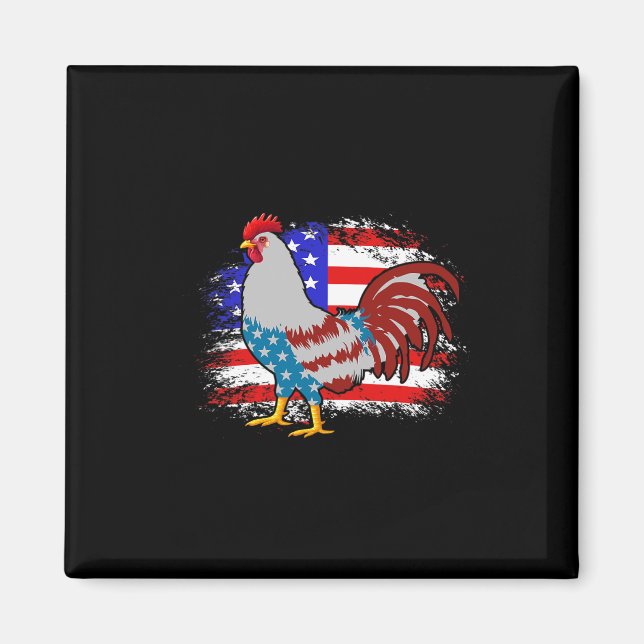 Imã Camisa de Pai de Frango do Dia 4 de Julho, Frango  (Frente)