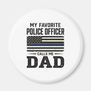 Imã Camisa de Pai Oficial de Polícia Vintage Bandeira