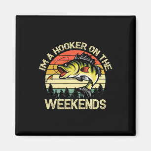 Imã Camisa De Pesca Engraçada Sou A Nos Fins De Semana