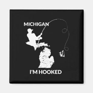 Imã Camisa de pesca Mi Michigan Presente para pescador