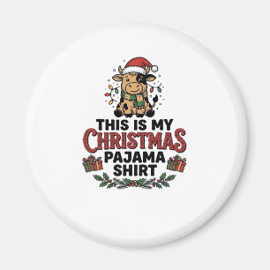 Imã Camisa de pijama de Natal Design de férias de vaca