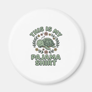 Imã Camisa de pijama de tartaruga dormindo fofa Vetor 