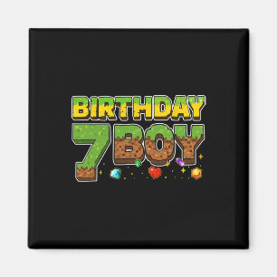 Imã Camisa de Pixel de Aniversário Divertida para Meni