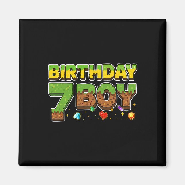 Imã Camisa de Pixel de Aniversário Divertida para Meni (Frente)