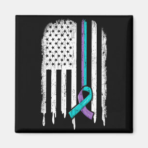 Imã Camisa de Prevenção ao Suicídio Usa Flag Ribbon Su