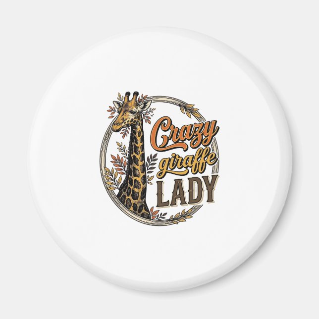 Imã Camisa de Senhora Girafa Louca com Desenho de Grav (Frente)