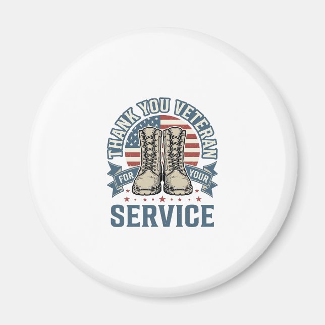 Imã Camisa de Serviço Patriótico de Botas para Veteran (Frente)