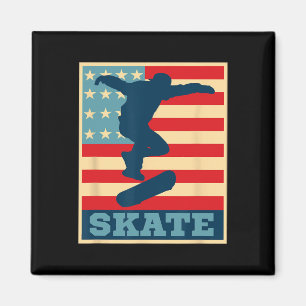 Imã Camisa de skate com bandeira americana T Shirt Ska