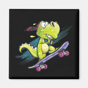 Imã Camisa de skate Dino Meninos Skate Kids Homens 