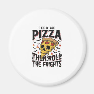 Imã Camisa de Terror de Pizza Gravura Vintage Noite de