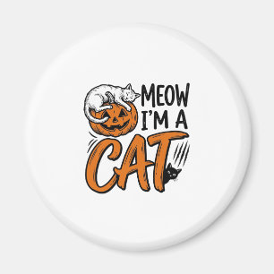 Imã Camisa de tipografia de abóbora de gato engraçado 