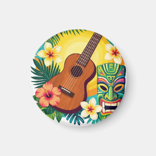 Imã Camisa de Vibrações de Luau Tiki de Ukulele Tropic