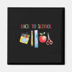 Imã Camisa de Volta às Aulas Maçã Lápis de Cor Régua C