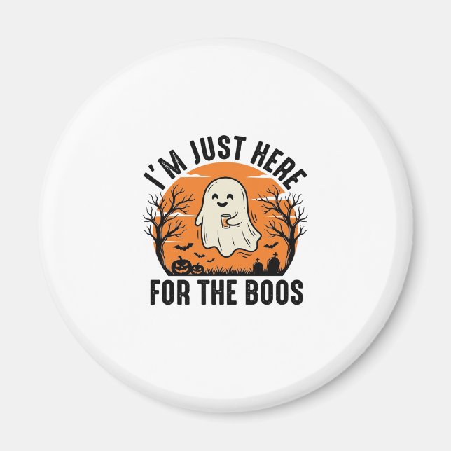 Imã Camisa Divertida de Fantasma de Halloween Só Estou (Frente)