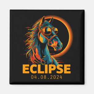 Imã Camisa Divertida Eclipse Solar Cavalo Óculos de Ec