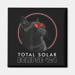 Imã Camisa Divertida Gato Óculos de Eclipse Totalidade