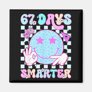 Imã Camisa do 67º Dia de Escola 67 Dias Mais Inteligen