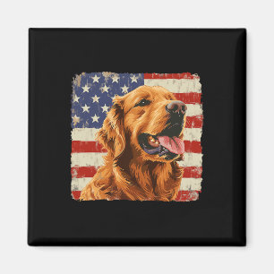 Imã Camisa do Cão Retriever Dourado Bandeira da Améric