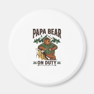 Imã Camisa do Dia do Pai Urso Papa de Serviço Camisa E
